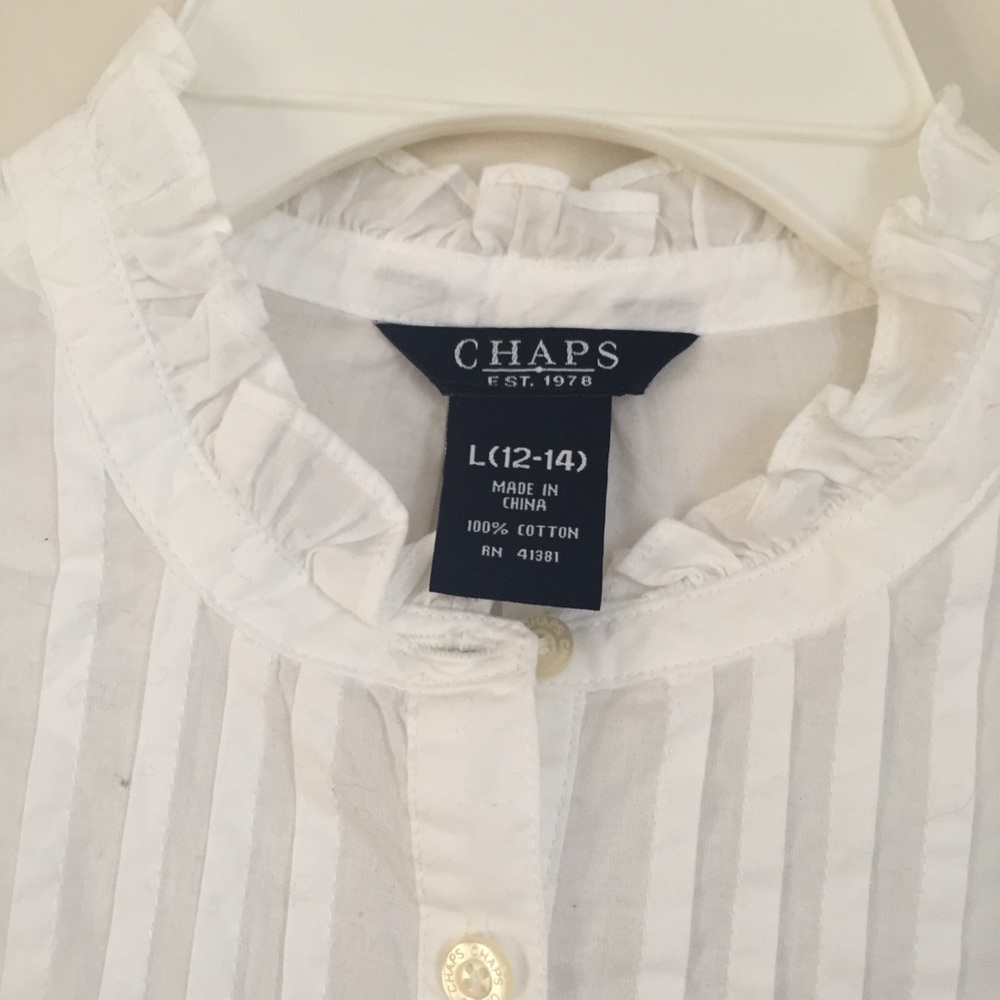 👸🏻Chaps Ruffle Neck Dress Shirt - Picture 2 of 4